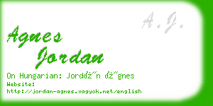 agnes jordan business card